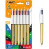 imageBIC 4 Color Shine Retractable Ballpoint Pen Versatile 10 mm Medium Point 6Count in Assorted Ink