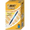 imageBIC Soft Feel Blue Retractable Ballpoint Pens Medium Point 10mm 36Count Pack Blue Pens With SoftTouch Comfort GripBlue