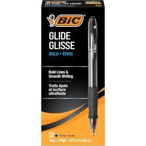 imageBIC Atlantis Velocity Bold Retractable Ball Pen Bold Point 16mm Black 12Count Pack of 181
