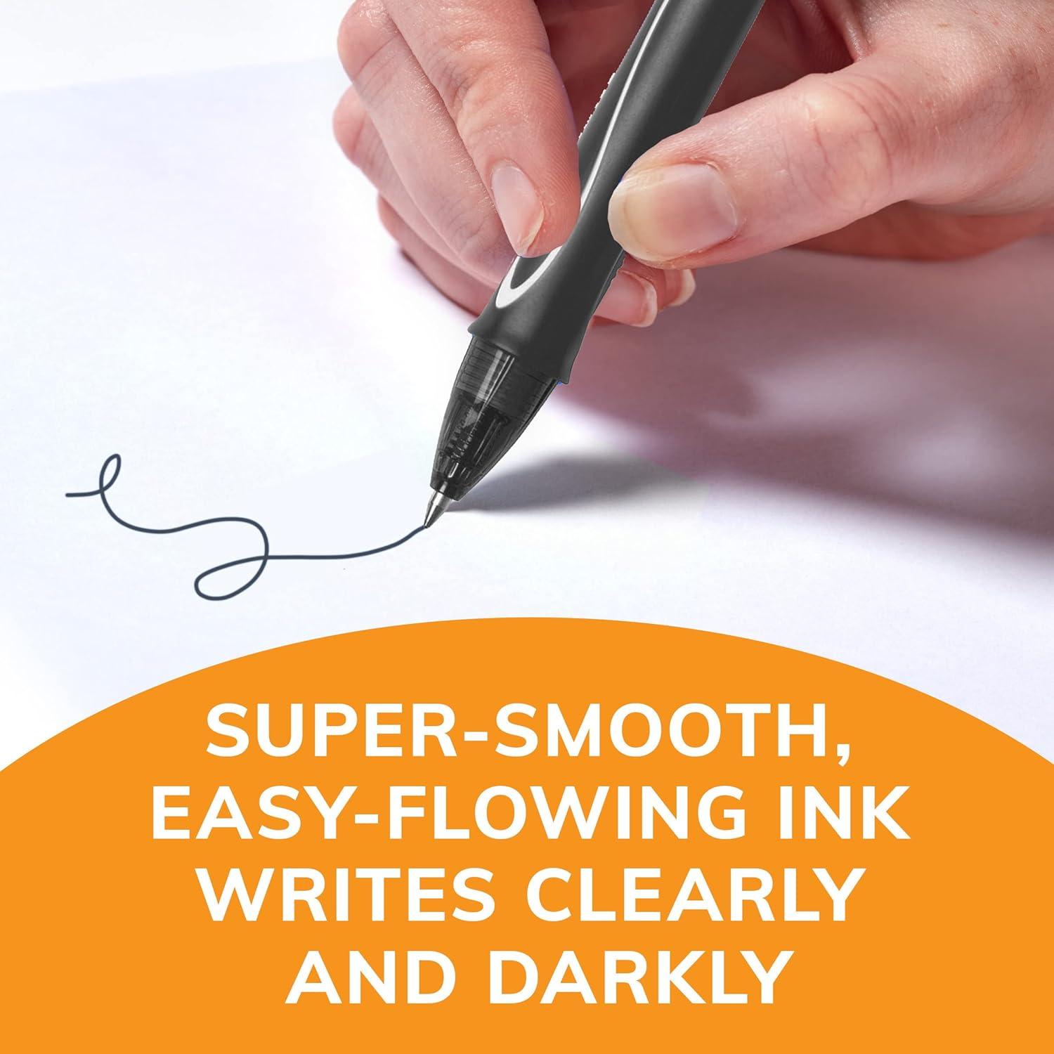 imageBIC Gelocity Quick Dry Assorted Colors Gel Pens Medium Point 07mm 4Count Pack Retractable Gel Pens With Comfortable Full Grip