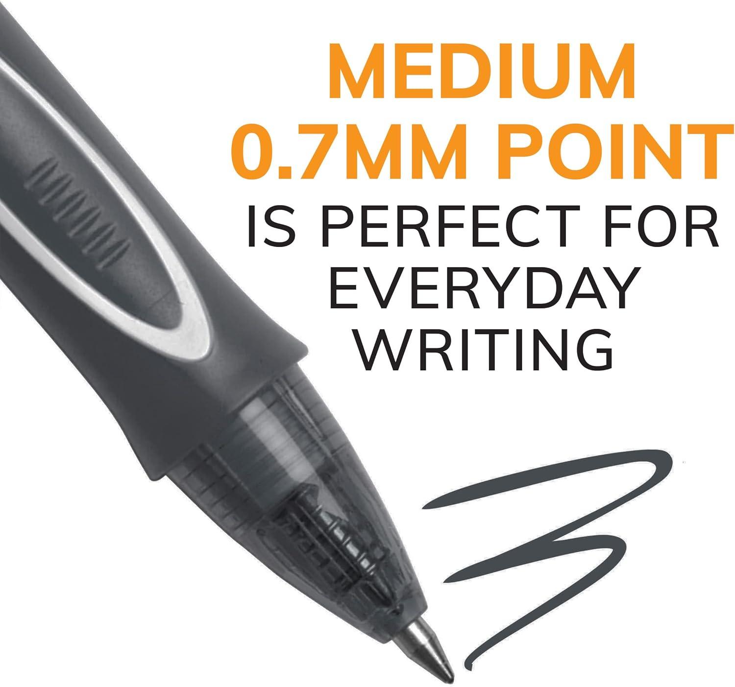 imageBIC Gelocity Quick Dry Assorted Colors Gel Pens Medium Point 07mm 4Count Pack Retractable Gel Pens With Comfortable Full Grip