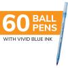 imageBIC Round Stic Xtra Life Black Ballpoint Pens Medium Point 10mm 60Count Pack of Bulk Pens Flexible Round Barrel for Writing Comfort No 1 Selling Ballpoint PensBlue