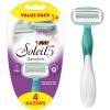 imageBIC Soleil 5 Sensitive Womens Disposable 5 Blade Razors 360 Degree Moisture Strips and Pivoting Head 4Pack