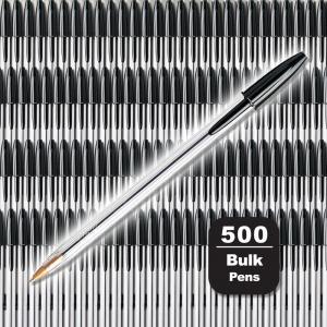 imageBIC Cristal Xtra Smooth Black Ballpoint Pens Medium Point 10mm 500Count Box Extra Smooth and Reliable Ballpoint PensBlack