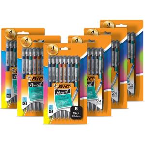 imageBIC XtraPrecision Mechanical Pencils with Erasers Fine Point 05mm Six 24Count Packs Mechanical Drafting Pencil Set 144 Pencils144 Count Pack of 1