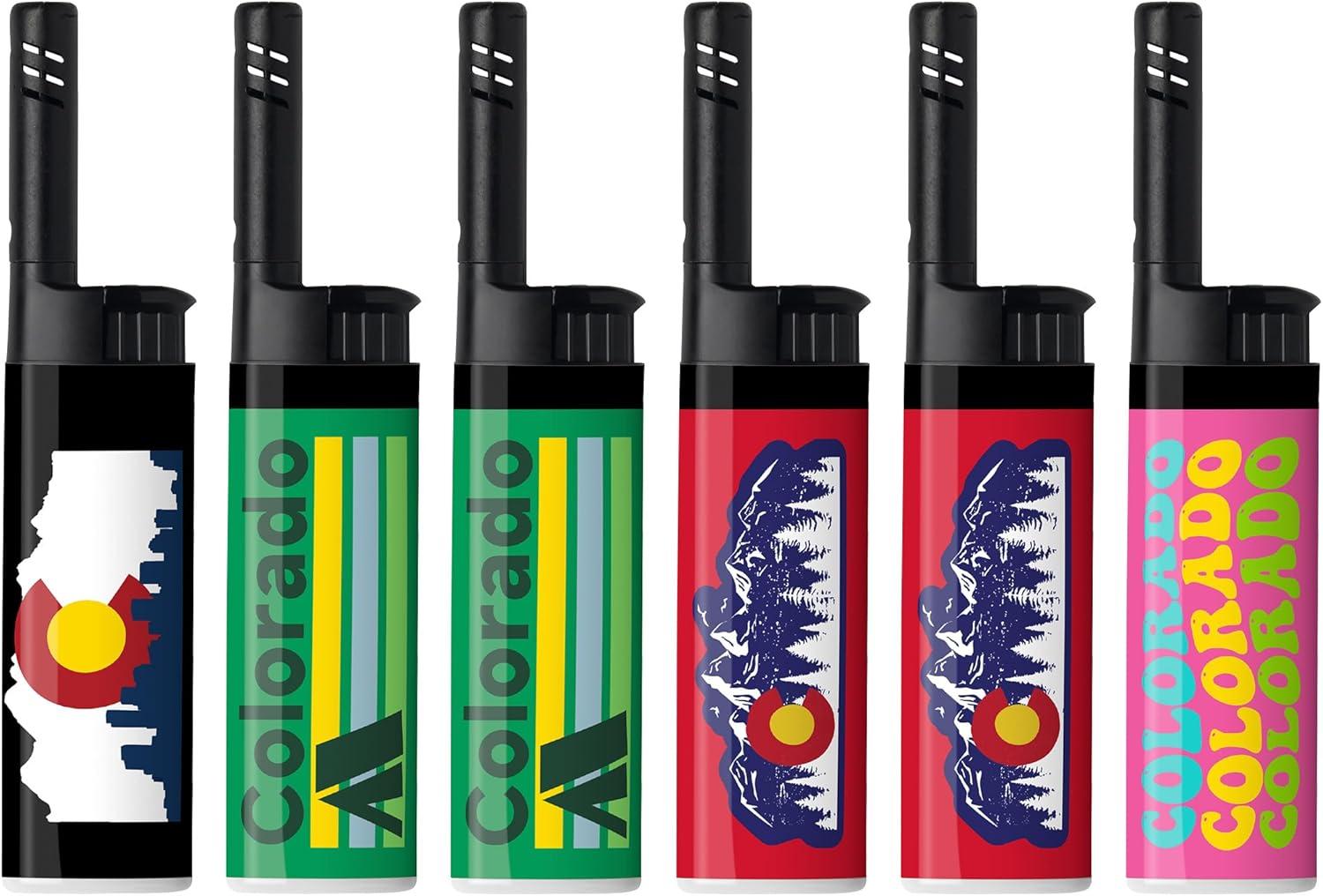 imageBIC EZ Reach Candle Lighter The Ultimate Lighter with Wand for Candles Colorado Assorted Designs 6 Count Pack of Lighters