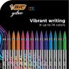 imageBIC Gelocity Smooth Stic Gel Pen Medium Point 07mm Assorted Colors 14Count Vibrant and Smooth Gel Ink Pens