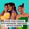imageBODYMARK BIC Halloween Deluxe Temporary Tattoo Markers for Skin DIY Halloween Costume Tattoo Kit with 3ct Markers amp 4ct Spooky Stencils