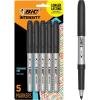 imageBIC Intensity Black Permanent Markers Fine Point 5Count Pack of Black Markers With NonSlip Grip for Comfort and Control